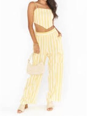 SHOW ME YOUR MUMU Coast Cargo Pants in Sunny Stripe med wore once